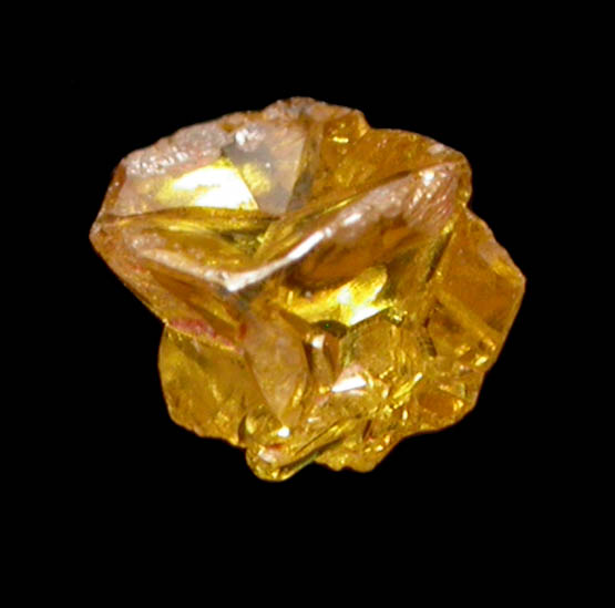 Diamond (0.19 carat fancy yellow cavernous crystal) from Mbuji-Mayi (Miba), 300 km east of Tshikapa, Democratic Republic of the Congo