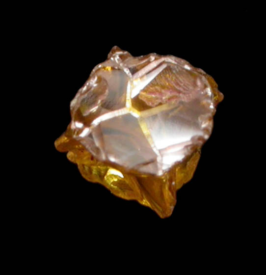 Diamond (0.19 carat fancy intense-yellow-brown cavernous crystal) from Mbuji-Mayi (Miba), 300 km east of Tshikapa, Democratic Republic of the Congo