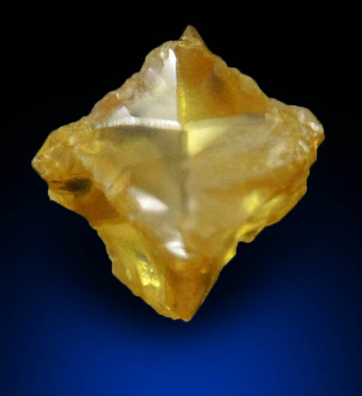 Diamond (0.23 carat fancy yellow cavernous crystal) from Mbuji-Mayi, 300 km east of Tshikapa, Democratic Republic of the Congo