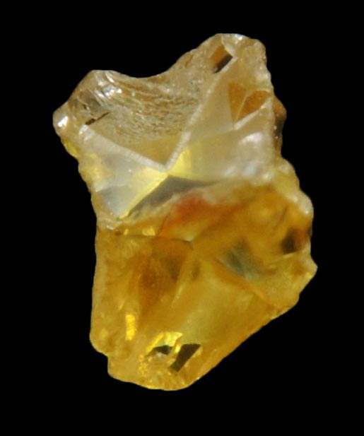 Diamond (0.23 carat fancy yellow cavernous crystal) from Mbuji-Mayi, 300 km east of Tshikapa, Democratic Republic of the Congo