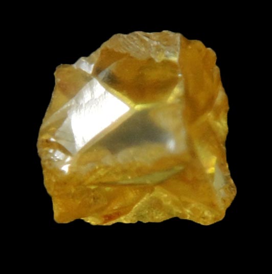 Diamond (0.23 carat fancy yellow cavernous crystal) from Mbuji-Mayi, 300 km east of Tshikapa, Democratic Republic of the Congo