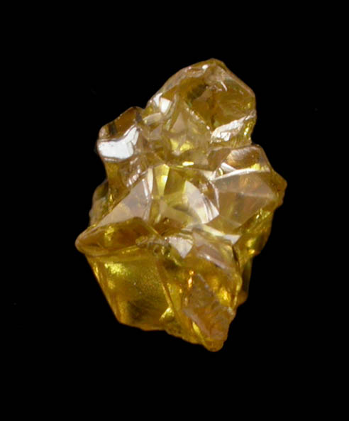 Diamond (0.24 carat intergrown fancy intense-yellow cavernous crystals) from Mbuji-Mayi (Miba), 300 km east of Tshikapa, Democratic Republic of the Congo