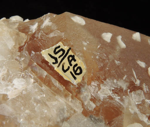 Calcite with Barite from Pugh Quarry, 6 km NNW of Custar, Wood County, Ohio