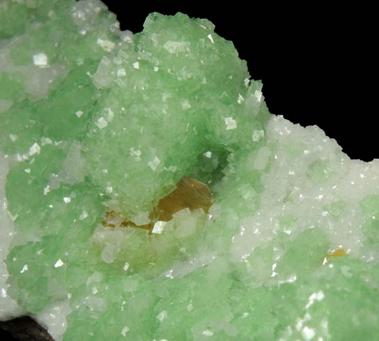 Smithsonite over Calcite on Dolomite and Wulfenite from Tsumeb Mine, Otavi-Bergland District, Oshikoto, Namibia