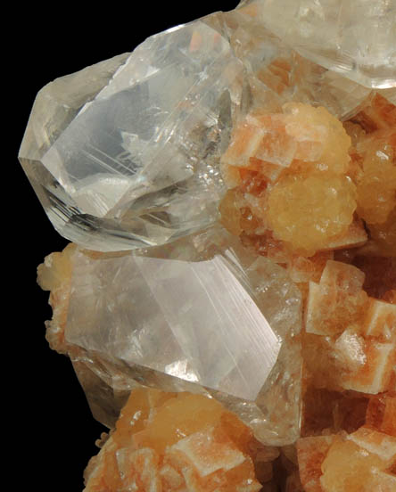 Chabazite and Stellerite with Calcite from Sokolovskiy Mine, Rudnyy, Kustanay Oblast, Kazakhstan