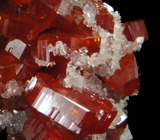 Vanadinite with Calcite from Mibladen, Haute Moulouya Basin, Zeida-Aouli-Mibladen belt, Midelt Province, Morocco