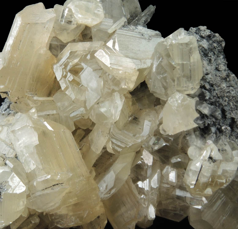 Cerussite (twinned crystals) on Galena from Touissit Mine, 21 km SSE of Oujda, Jerada Province, Oriental, Morocco