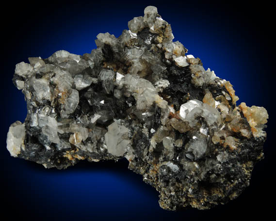 Smithsonite and Cerussite on Galena from Touissit Mine, 21 km SSE of Oujda, Jerada Province, Oriental, Morocco