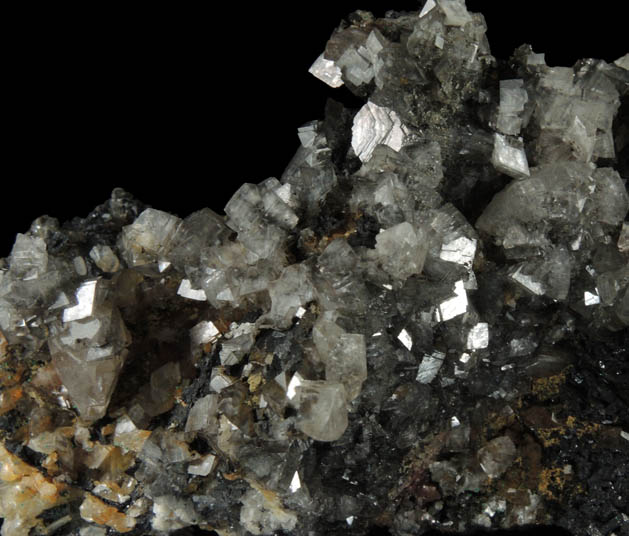 Smithsonite and Cerussite on Galena from Touissit Mine, 21 km SSE of Oujda, Jerada Province, Oriental, Morocco