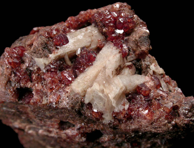 Spessartine with Hyalophane from Jail Hill Quarry, Haddam, Middlesex County, Connecticut