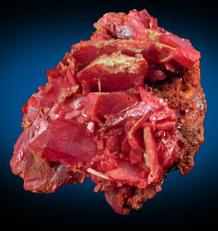 Hidalgoite on Crocoite from Red Lead Mine, Dundas, Tasmania, Australia