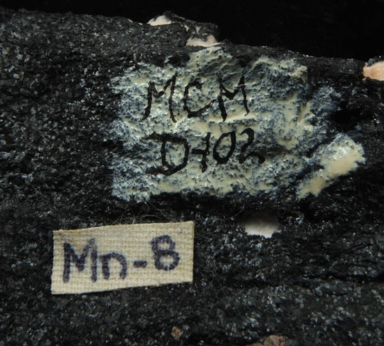 Barite on Manganite from Hurley, Iron County, Wisconsin