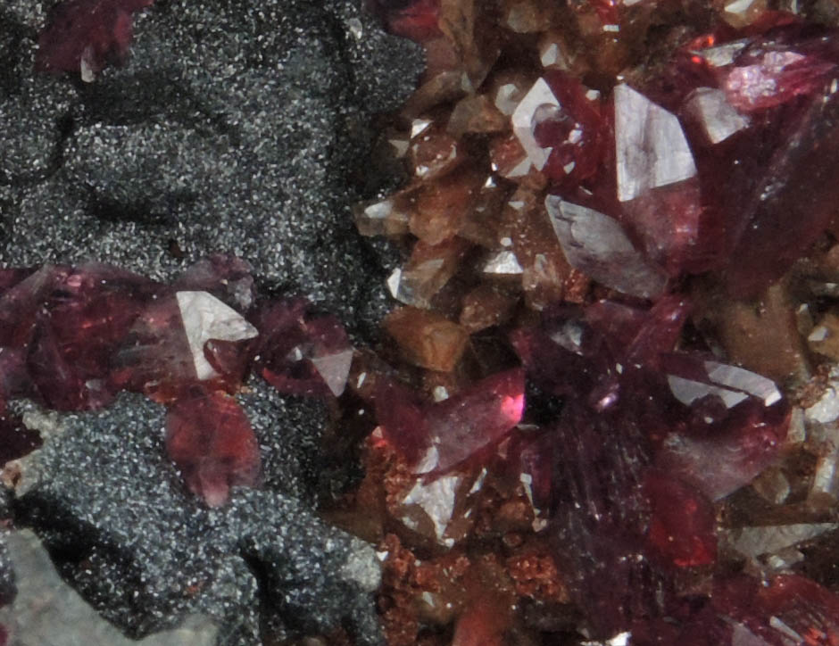 Roselite, Calcite, Heterogenite from Bou Azzer District, Anti-Atlas Mountains, Tazenakht, Ouarzazate, Morocco