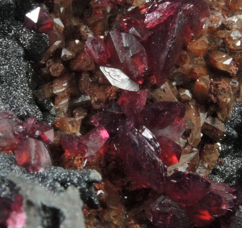 Roselite, Calcite, Heterogenite from Bou Azzer District, Anti-Atlas Mountains, Tazenakht, Ouarzazate, Morocco