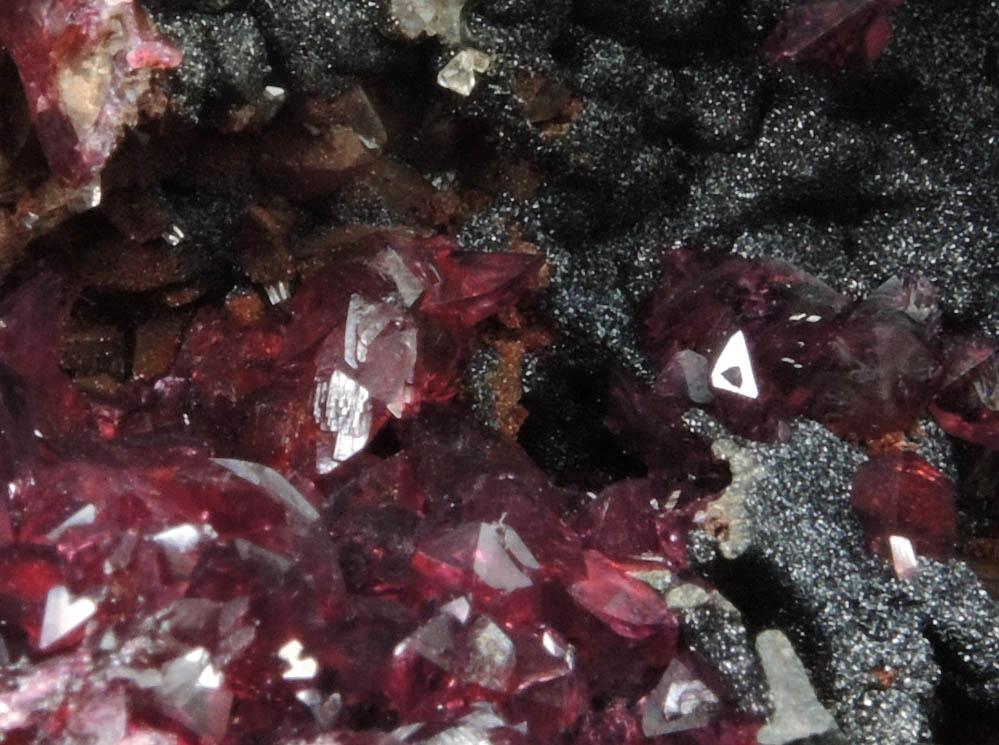 Roselite, Calcite, Heterogenite from Bou Azzer District, Anti-Atlas Mountains, Tazenakht, Ouarzazate, Morocco