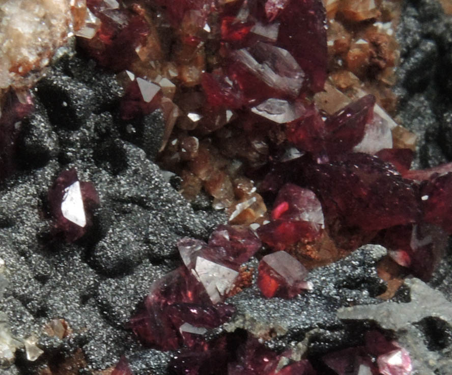 Roselite, Calcite, Heterogenite from Bou Azzer District, Anti-Atlas Mountains, Tazenakht, Ouarzazate, Morocco