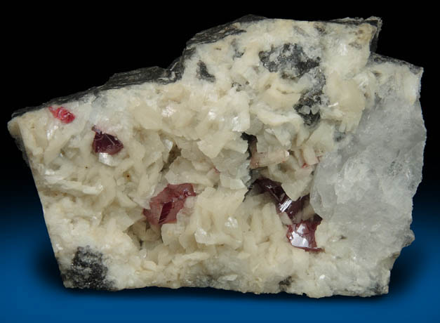 Cinnabar on Dolomite with Barite from Fenghuang, Xiangxi, Hunan, China