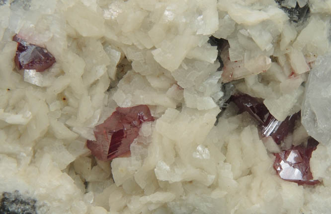 Cinnabar on Dolomite with Barite from Fenghuang, Xiangxi, Hunan, China