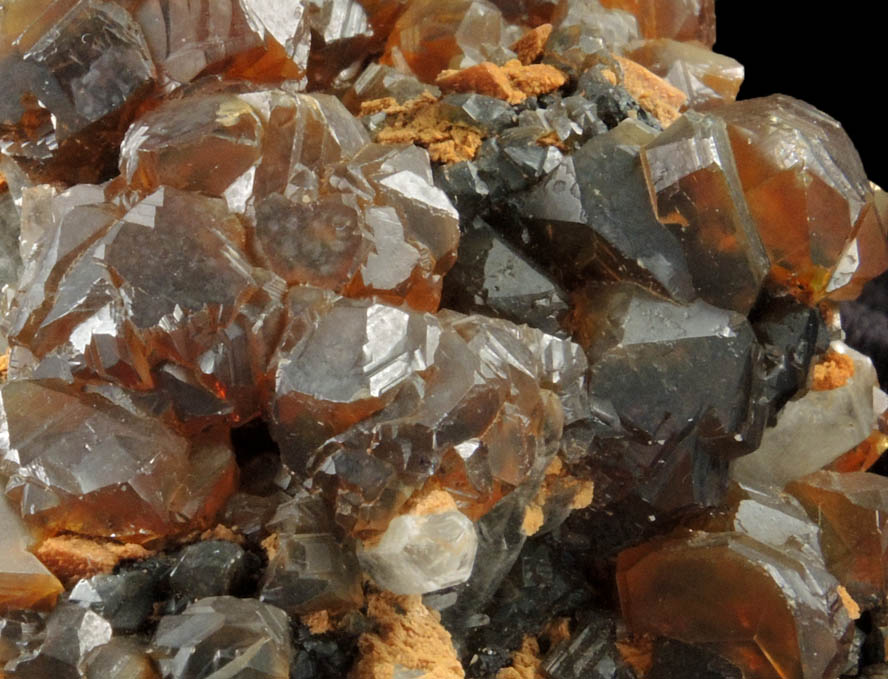 Sphalerite over Quartz, Galena, Pyrite from Manuelita Mine, Morococha District, Yauli Province, Peru