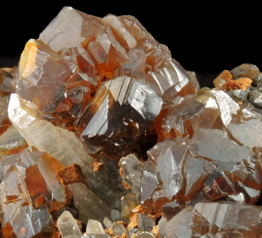 Sphalerite over Quartz, Galena, Pyrite from Manuelita Mine, Morococha District, Yauli Province, Peru