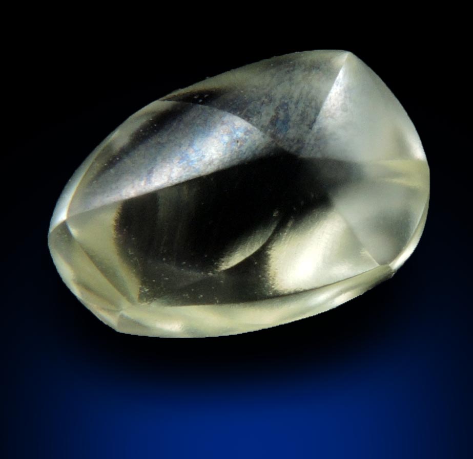 Diamond (1.21 carat flawless yellow elongated tetrahexahedral crystal) from Crater of Diamonds State Park, Murfreesboro, Pike County, Arkansas