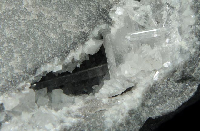 Quartz and Calcite from Under the Henry Hudson Bridge, Inwood Hill, New York City, Manhattan Island, New York County, New York