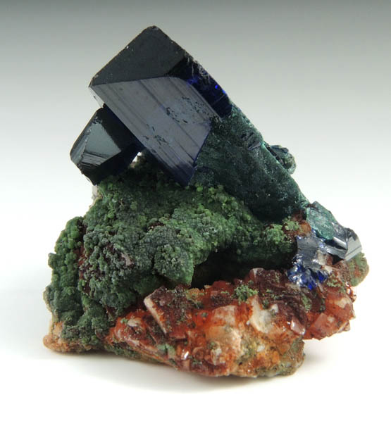 Azurite and Malachite from Touissit Mine, 21 km SSE of Oujda, Jerada Province, Oriental, Morocco