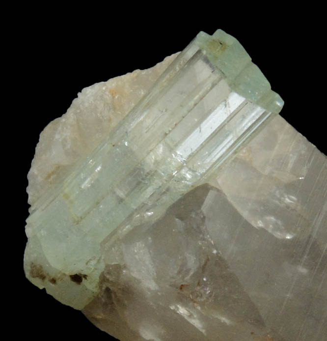 Beryl var. Aquamarine in Quartz from Minas Gerais, Brazil