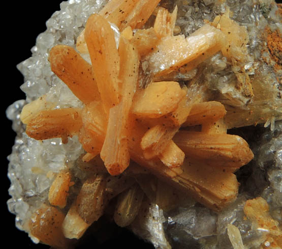 Stilbite on Calcite from Prospect Park Quarry, Prospect Park, Passaic County, New Jersey