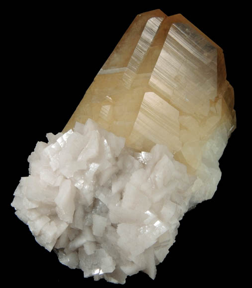 Calcite (twinned crystals) with Dolomite from Sainte-Clotilde-de-Chteauguay, Qubec, Canada