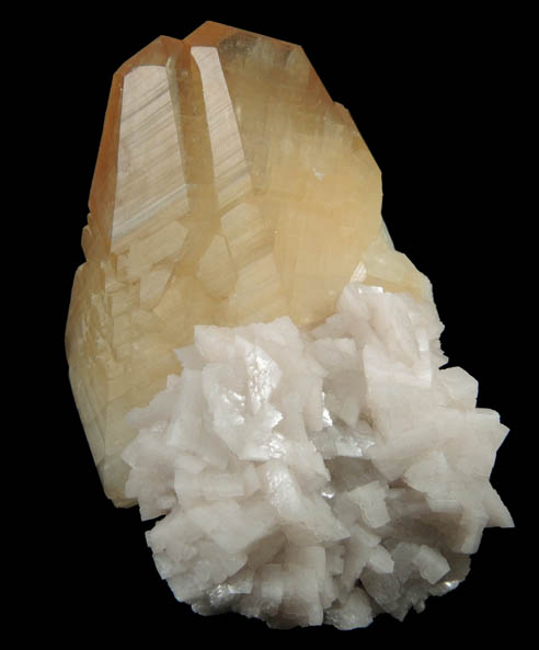 Calcite (twinned crystals) with Dolomite from Sainte-Clotilde-de-Chteauguay, Qubec, Canada