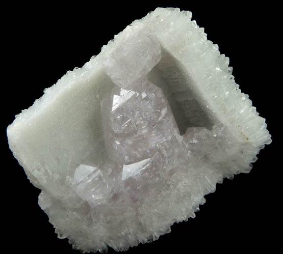 Quartz epimorph with Calcite from Mina San Vicente, Guanajuato, Mexico