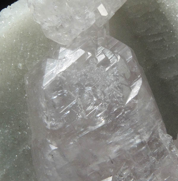 Quartz epimorph with Calcite from Mina San Vicente, Guanajuato, Mexico