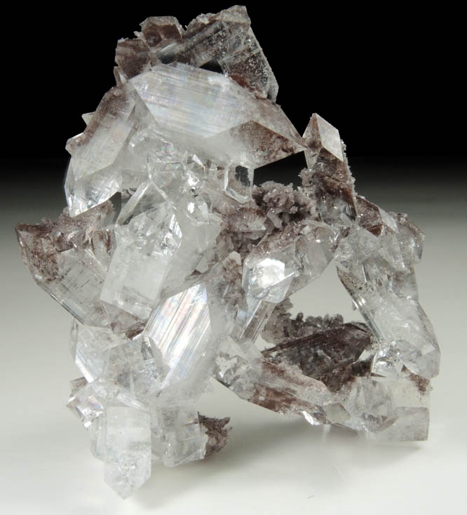 Apophyllite with Hematite inclusions on Stilbite from Jalgaon, Maharashtra, India