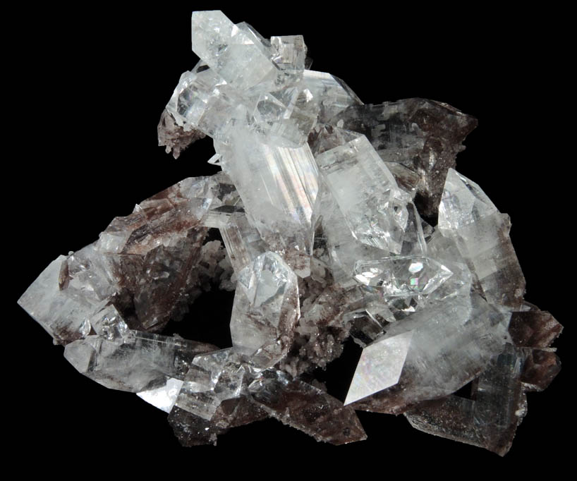 Apophyllite with Hematite inclusions on Stilbite from Jalgaon, Maharashtra, India