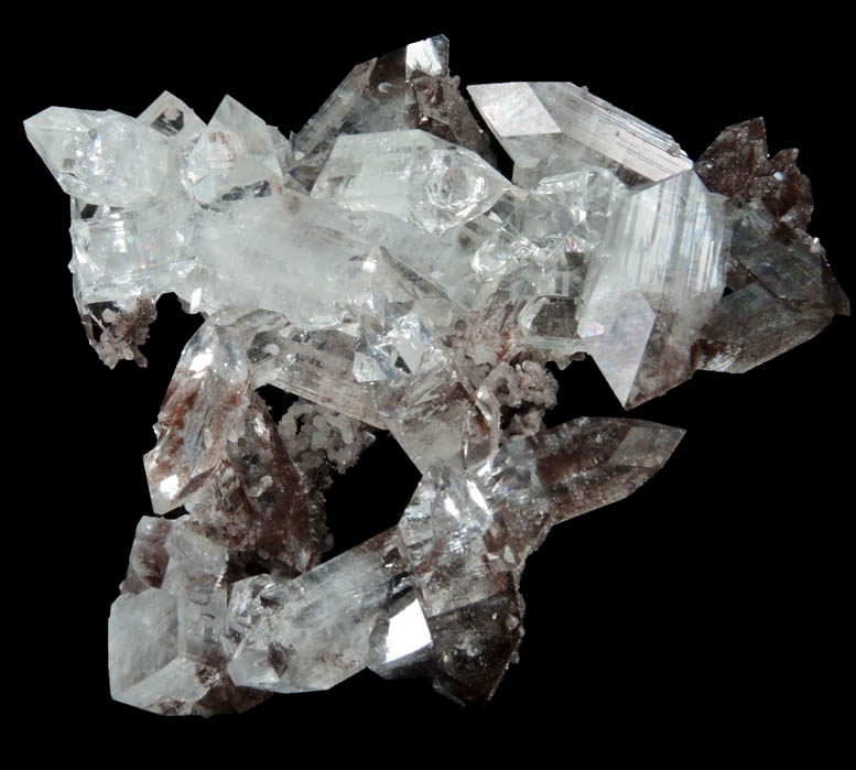 Apophyllite with Hematite inclusions on Stilbite from Jalgaon, Maharashtra, India