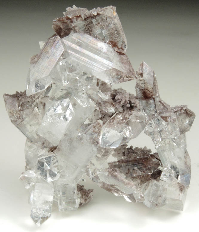 Apophyllite with Hematite inclusions on Stilbite from Jalgaon, Maharashtra, India