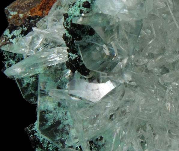 Calcite on Limonite with Rosasite from Mina Ojuela, Mapimi, Durango, Mexico