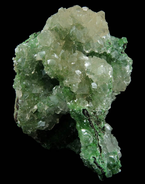 Conichalcite with Calcite from San Pedro Corralitos, Casas Grandes, Chihuahua, Mexico