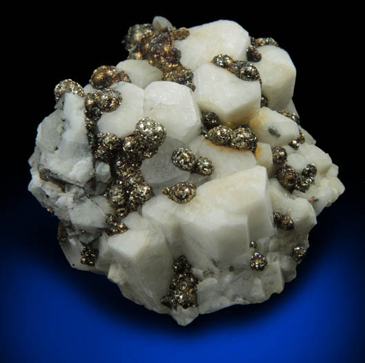 Pyrite on Calcite from Dalen-Kjrholt Mine, Brevik, Telemark, Norway