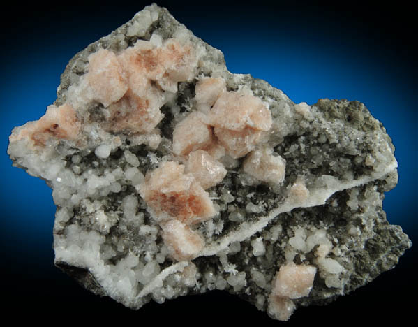 Gmelinite on Calcite with Laumontite from New Street Quarry, Paterson, Passaic County, New Jersey