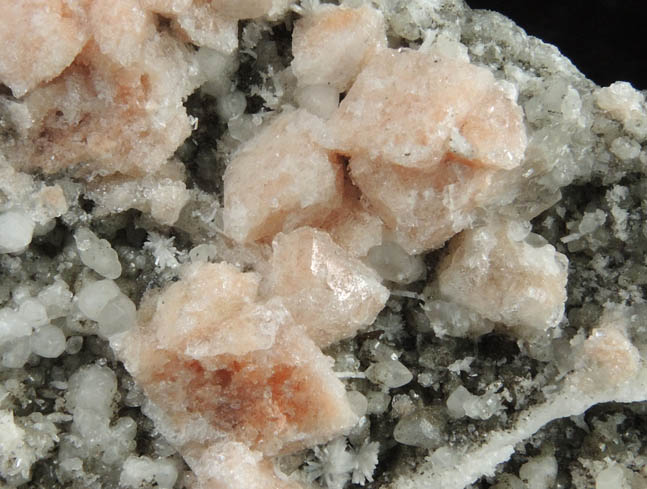 Gmelinite on Calcite with Laumontite from New Street Quarry, Paterson, Passaic County, New Jersey