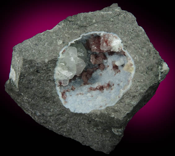 Epistilbite and Calcite on Quartz from Osilo, Sassari Province, Sardinia, Italy