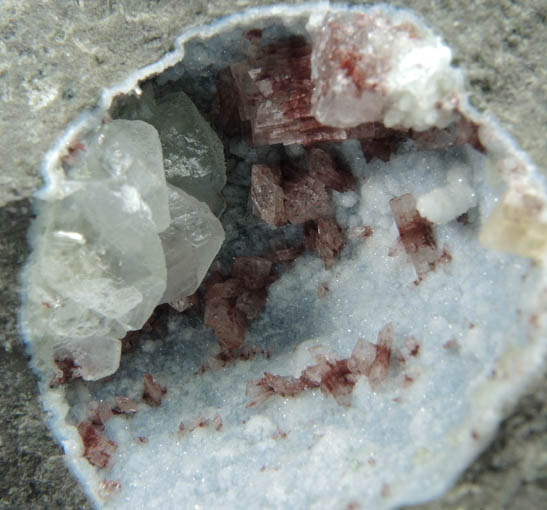 Epistilbite and Calcite on Quartz from Osilo, Sassari Province, Sardinia, Italy