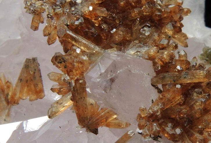 Eosphorite on Rose Quartz Crystals from Lavra da Ilha, Taquaral, Jequitinhonha River, Minas Gerais, Brazil