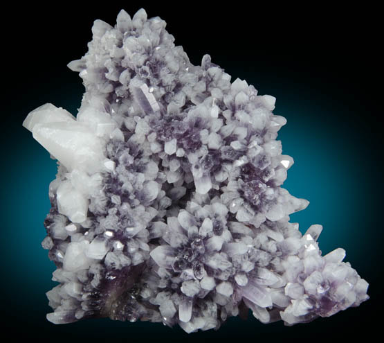 Quartz var. Amethyst with Calcite from Veta Madre, Guanajuato, Mexico