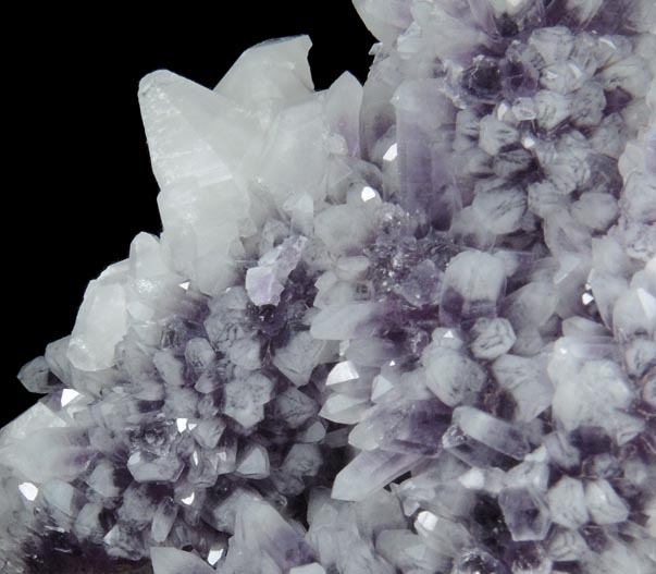 Quartz var. Amethyst with Calcite from Veta Madre, Guanajuato, Mexico