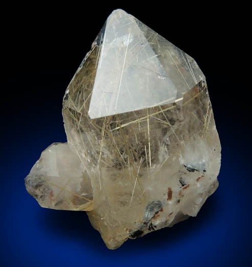 Quartz with Rutile inclusions (Rutilated Quartz) with Hematite from Novo Horizonte, Bahia, Brazil