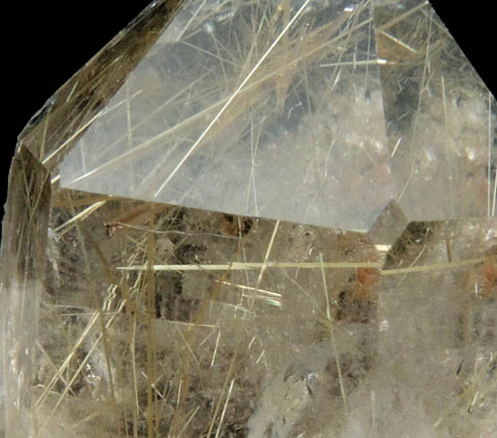 Quartz with Rutile inclusions (Rutilated Quartz) with Hematite from Novo Horizonte, Bahia, Brazil