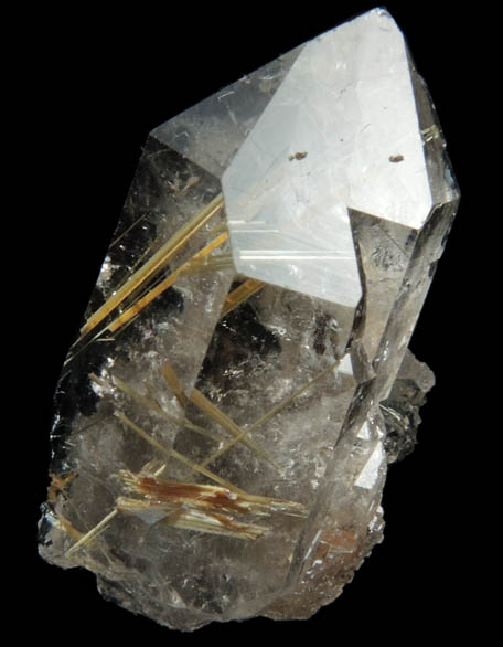 Quartz with Rutile inclusions (Rutilated Quartz) with Hematite from Novo Horizonte, Bahia, Brazil